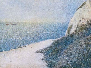The Cliffs overlooking the Bay of Honfleur by Georges Seurat #2 - Art Print