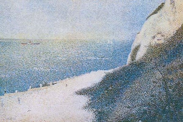 The Cliffs overlooking the Bay of Honfleur by Georges Seurat #2 - Art Print