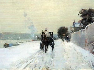 Along the Seine by Frederick Childe Hassam - Art Print