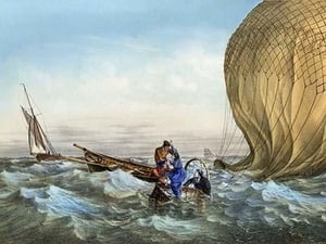 Rescued at sea from a falling balloon - Art Print
