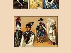 An Assortment of African Costumes by Auguste Racinet - Art Print