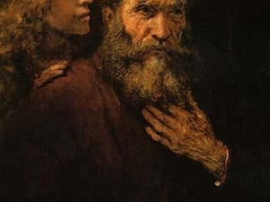 Evangelist Mathaus & Angel by Rembrandt Van Rijn - Art Print