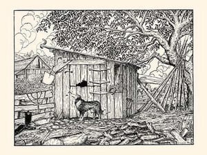 He Soon Spied the Hook and Poked it with His Nose by Luxor Price - Art Print