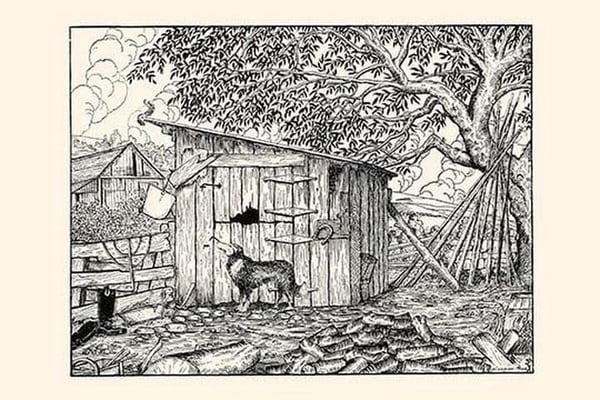 He Soon Spied the Hook and Poked it with His Nose by Luxor Price - Art Print