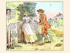 Romance at the Gate by Randolph Caldecott - Art Print