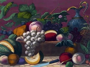 American prize fruit with basket by Thos. Kelly - Art Print