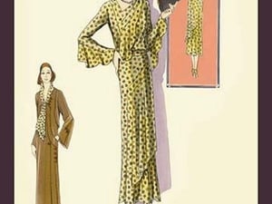 Ruffled Autumn Dress and Overcoat by Atelier Bachroitz - Art Print