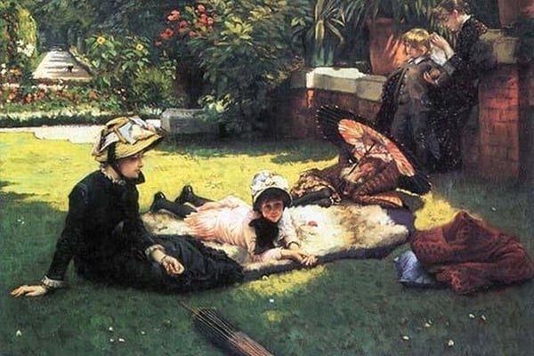 In the sun by James Tissot - Art Print