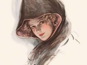 And Yet Her Eyes Can Look Wise by Harrison Fisher - Art Print
