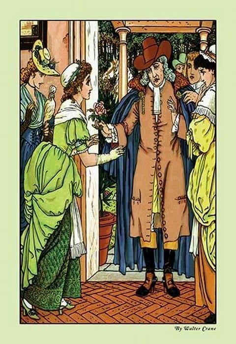 Beauty and the Beast - Greetings by Walter Crane - Art Print