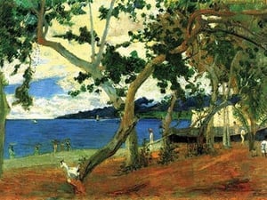 Beach Scene 2 by Paul Gauguin - Art Print