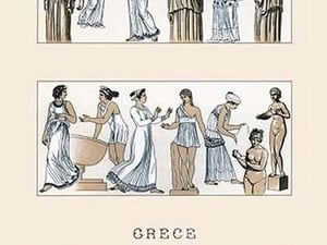 Grecian Women Dressing by Auguste Racinet - Art Print