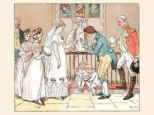She then married the Barber by Randolph Caldecott - Art Print