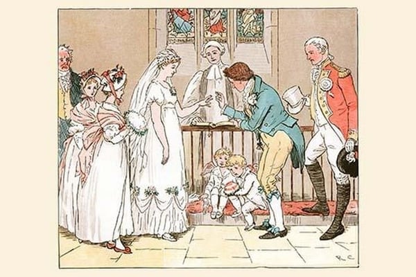 She then married the Barber by Randolph Caldecott - Art Print