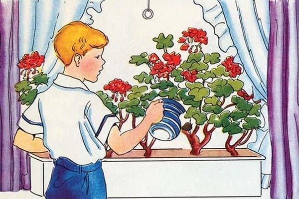 Watering the Plants by Julia Letheld Hahn - Art Print