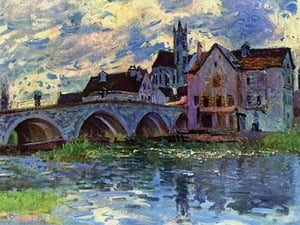 Moret-sur-Loing by Alfred Sisley - Art Print