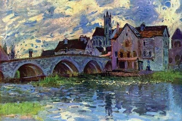 Moret-sur-Loing by Alfred Sisley - Art Print
