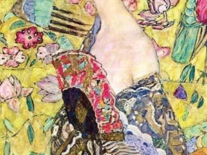 Lady with a Fan by Gustav Klimt - Art Print