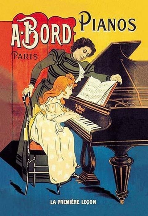 A Bord Pianos - 'The First Lesson' by Eugene Oge - Art Print