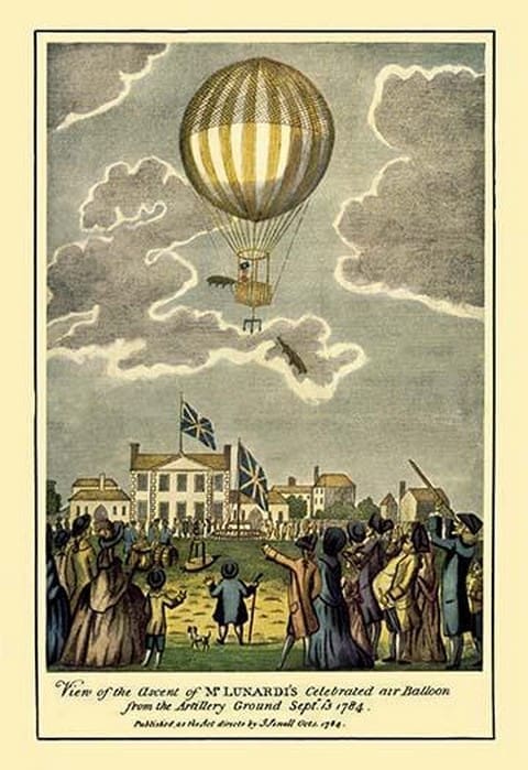 Ascent of Lunardi's Balloon - Art Print