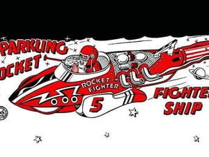 Sparkling Rocket Fighter Ship - Art Print