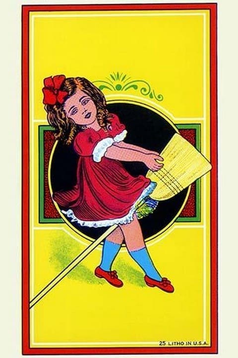 Broom Girl Broom Label - Art Print