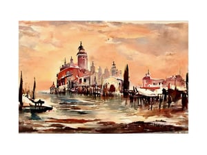 The City of Venice Watercolor-Style Scene