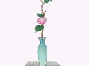 Tsubaki (Camellia Japonica) in a Tsubo by Josiah Conder #2 - Art Print