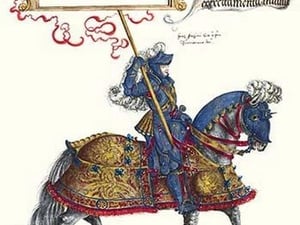 German Knights in Horseback in Procession by H. Burkmair #7 - Art Print
