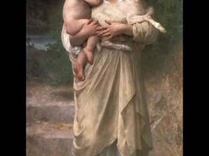 Lambs by William Bouguereau - Art Print