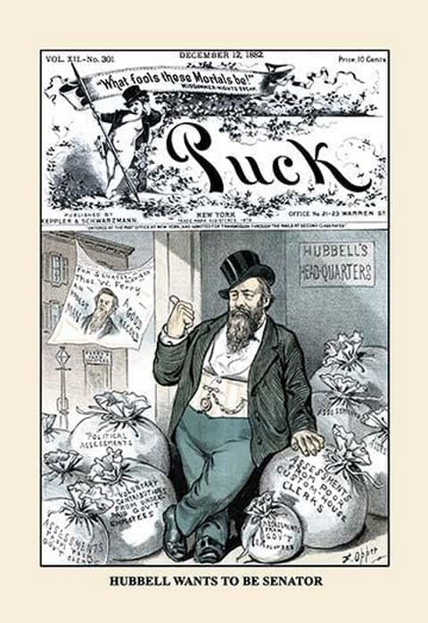 Puck Magazine: Hubble Wants to Be Senator by Frederick Burr Opper - Art Print