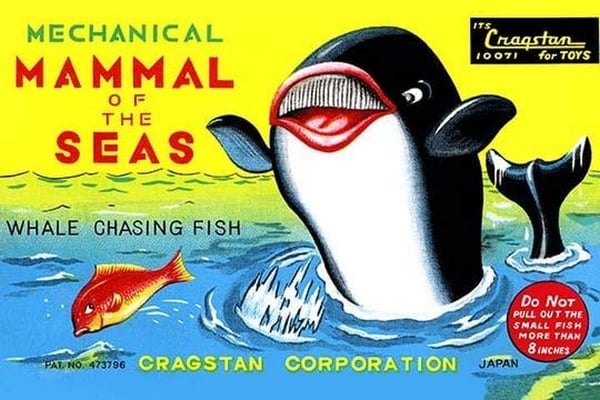Mammal of the Seas: Whale Chasing Fish - Art Print