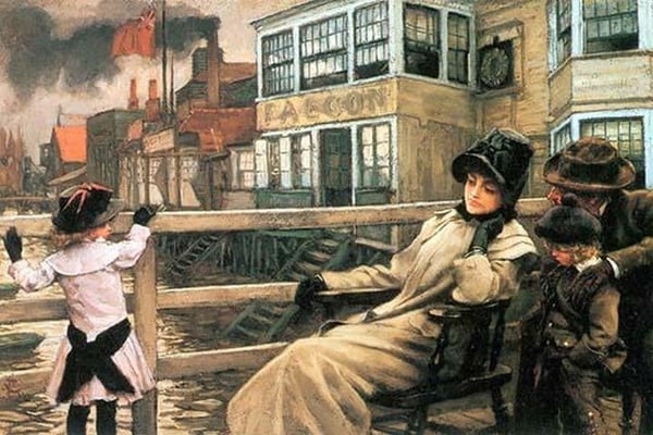 On the ferry waiting #2 by James Tissot - Art Print