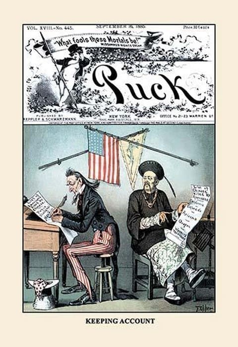 Puck Magazine: Keeping Account by Frederick Burr Opper - Art Print