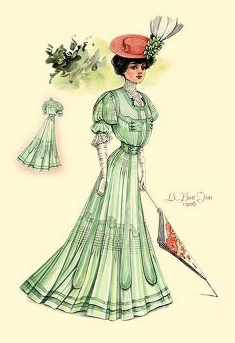 Le Bon Ton: Green for Springtime - Art Print