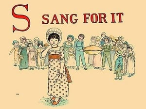S - Sang for It by Kate Greenaway - Art Print