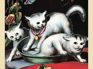 The Frightened Kittens - Art Print