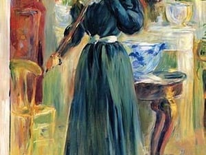 Julie playing violin by Berthe Morisot - Art Print