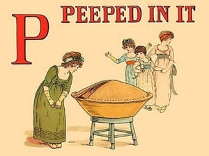 P - Peeped in It by Kate Greenaway - Art Print