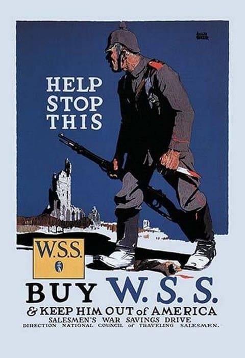 Help Stop This - Buy War Savings Stamps & Keep Him Out of America by Adolph Treidler - Art Print