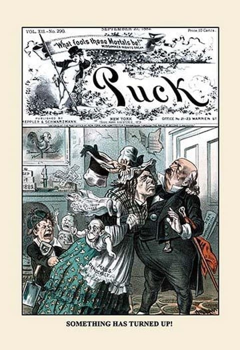 Puck Magazine: Something Has Turned Up! by Bernhard Gillam - Art Print