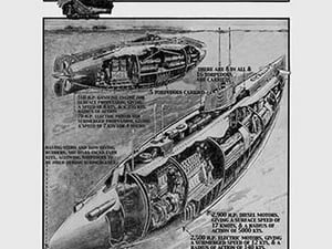 Trouble-Making Submarine by London Graphic - Art Print