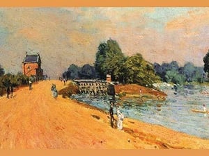 The Road at Hampton Court by Alfred Sisley - Art Print