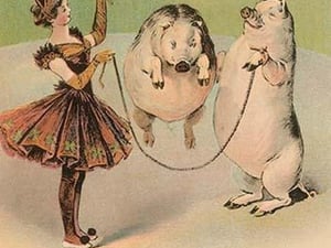 Jump Rope Pig - Art Print