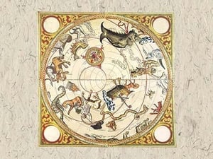 South Celestial Planisphere by Augustin Rythen - Art Print