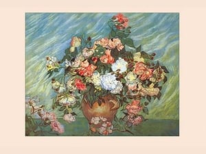Pink and White Roses by Vincent van Gogh - Art Print