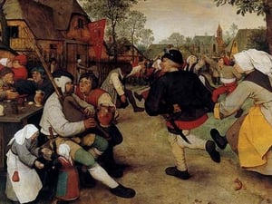 Dance of the Peasants - Detail - by Pieter the Elder Brueghel - Art Print