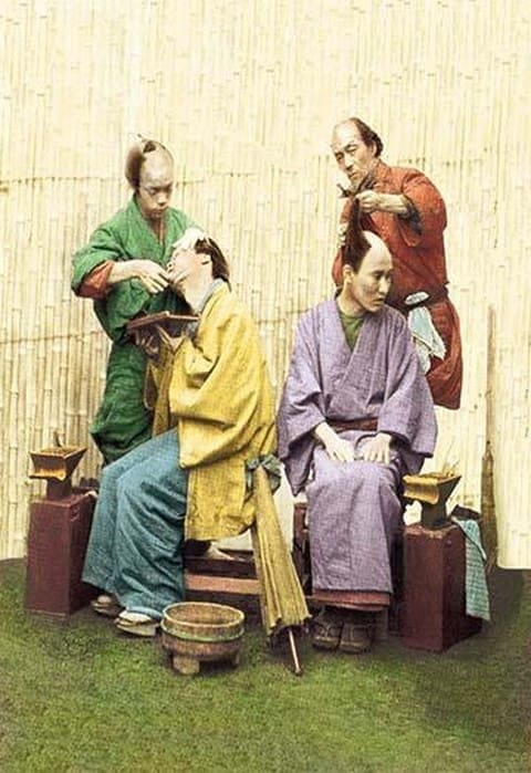 A Shave and a Topknot Prepared by Von Stillfried - Art Print