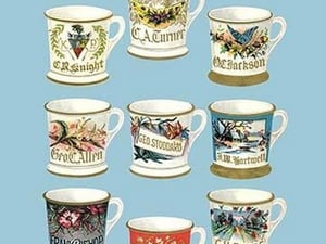 Decorated Shaving Mugs - Art Print