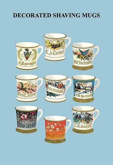 Decorated Shaving Mugs - Art Print